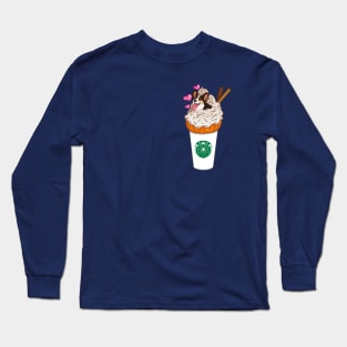 Pumpkin Spice Tri-Color Corgi Latte Long Sleeve T-Shirt